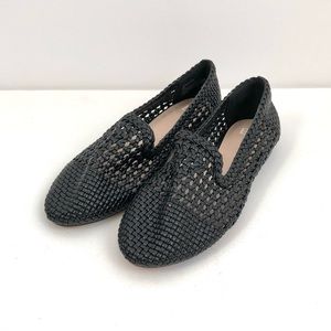 bp Black Woven Slip-On Loafers